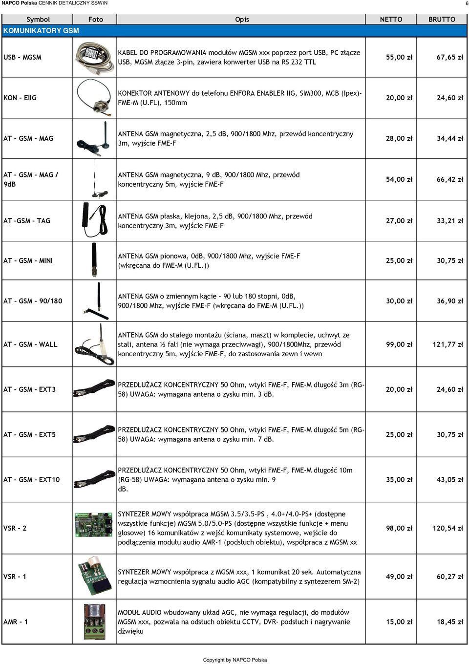 FL), 150mm 20,00 zł 24,60 zł AT - GSM - MAG ANTENA GSM magnetyczna, 2,5 db, 900/1800 Mhz, przewód koncentryczny 3m, wyjście FME-F 28,00 zł 34,44 zł AT - GSM - MAG / 9dB ANTENA GSM magnetyczna, 9 db,