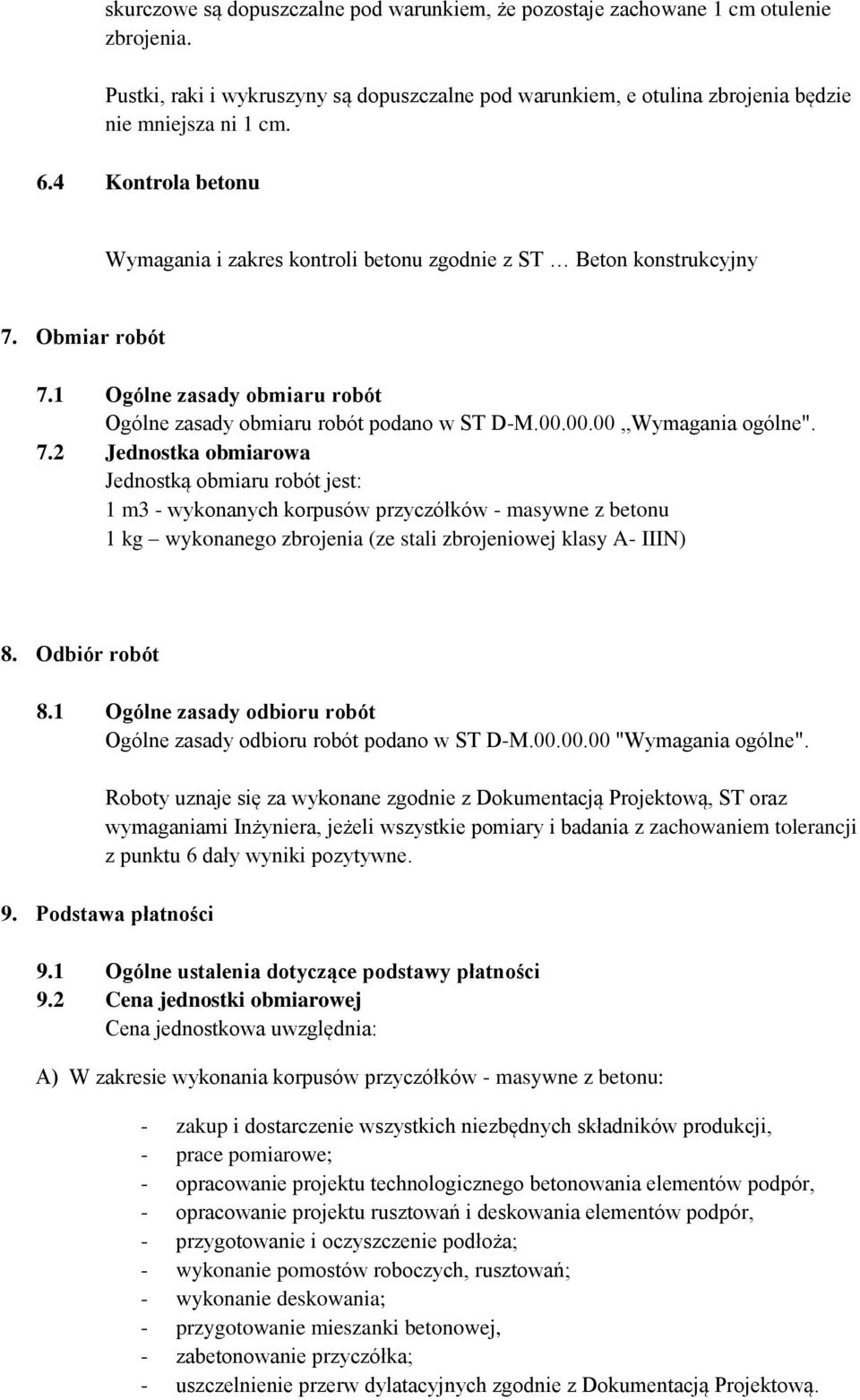 00.00,,Wymagania ogólne". 7.