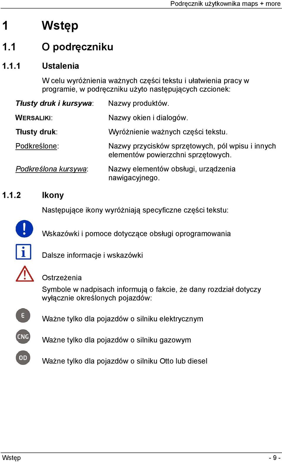 Nazwy elementów obsługi, urządzenia nawigacyjnego. 1.