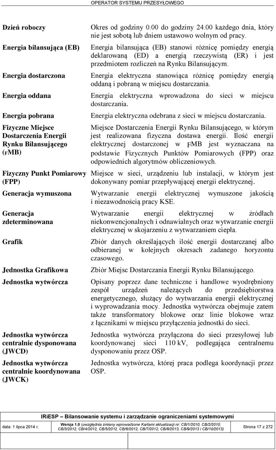 Energia bilansująca (EB) stanowi różnicę pomiędzy energią deklarowaną (ED) a energią rzeczywistą (ER) i jest przedmiotem rozliczeń na Rynku Bilansującym.