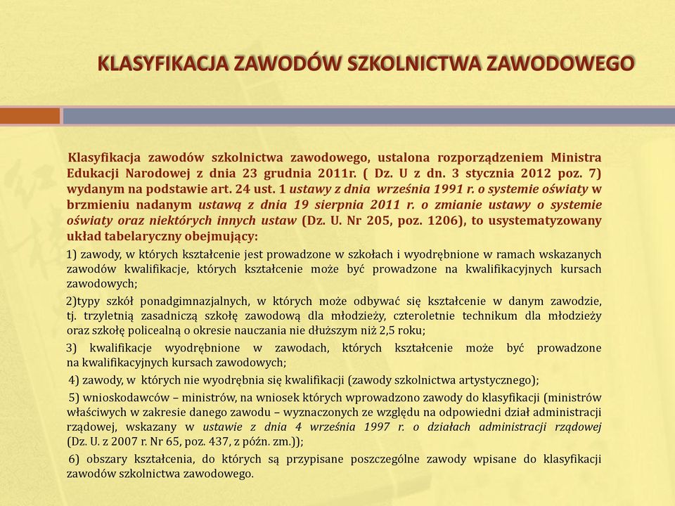 o zmianie ustawy o systemie oświaty oraz niektórych innych ustaw (Dz. U. Nr 205, poz.