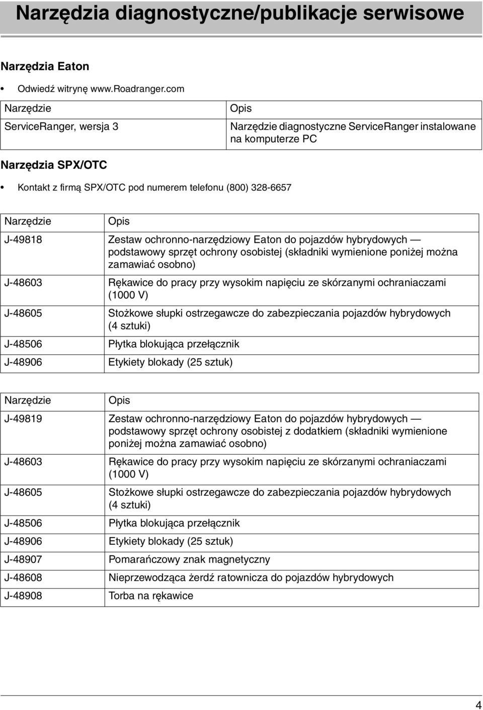 Opis J-49818 Zestaw ochronno-narzędziowy Eaton do pojazdów hybrydowych podstawowy sprzęt ochrony osobistej (składniki wymienione poniżej można zamawiać osobno) J-48603 Rękawice do pracy przy wysokim