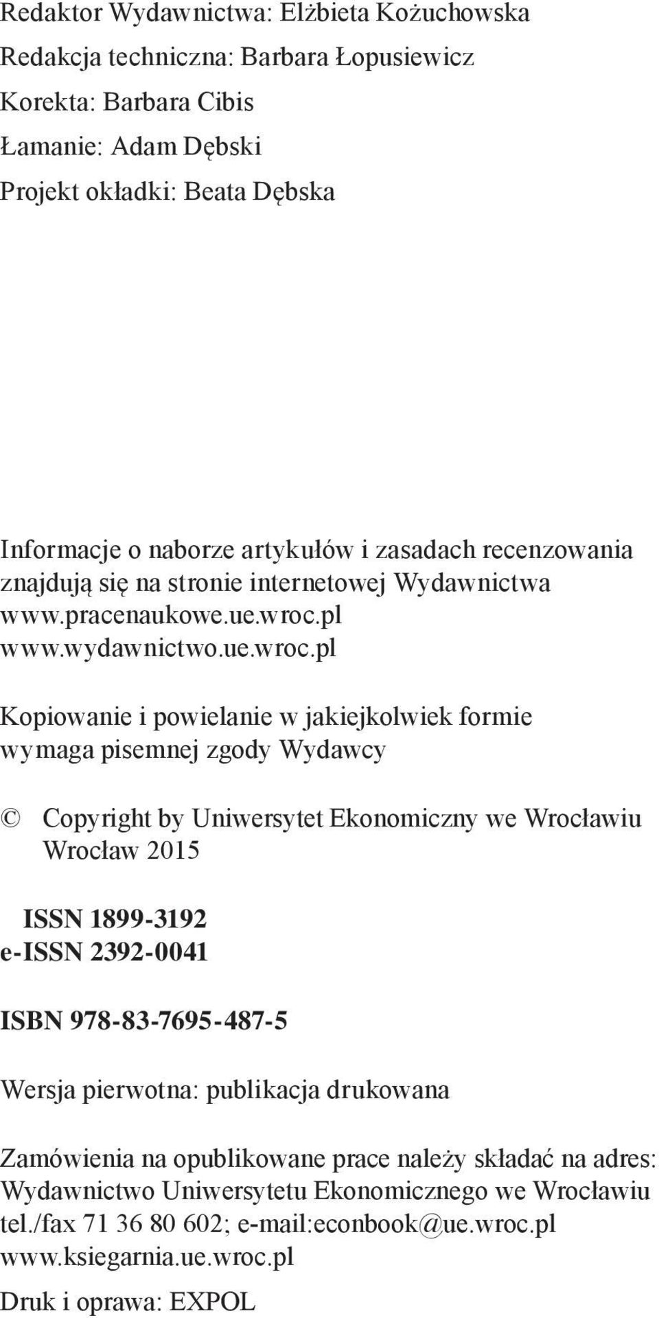 pl www.wydawnictwo.ue.wroc.