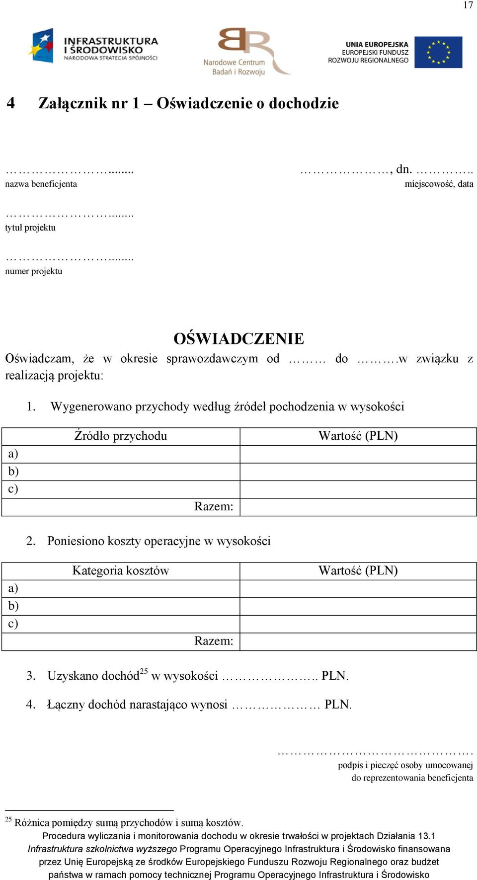 Wygenerowano przychody według źródeł pochodzenia w wysokości a) b) c) Źródło przychodu Razem: Wartość (PLN) 2.