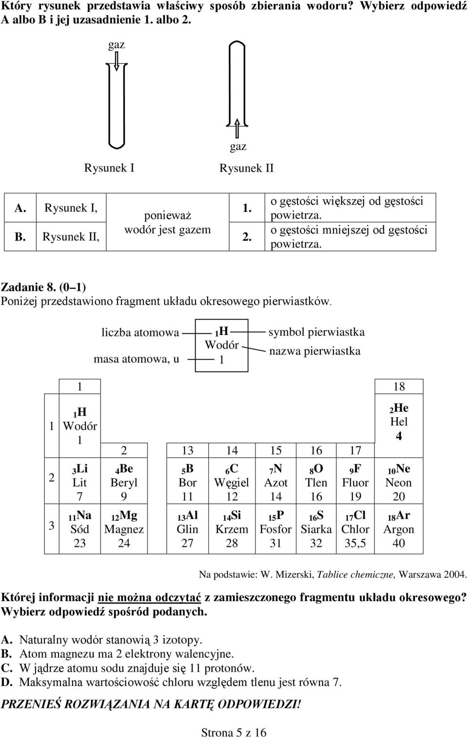 liczba atomowa masa atomowa, u 1H Wodór 1 symbol pierwiastka nazwa pierwiastka 1 2 3 1 18 1H Wodór 1 3Li Lit 7 11Na Sód 23 2 13 14 15 16 17 4Be Beryl 9 12Mg Magnez 24 5B Bor 11 13Al Glin 27 6C Węgiel