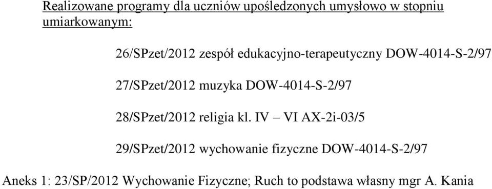 DOW-4014-S-2/97 28/SPzet/2012 religia kl.