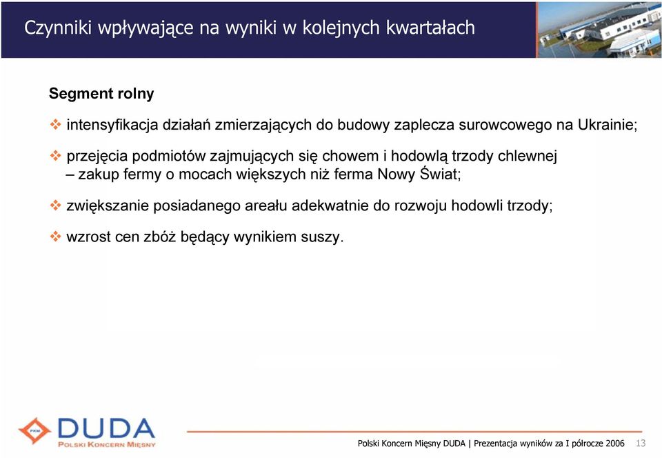 chowem i hodowlą trzody chlewnej zakup fermy o mocach większych niż ferma Nowy Świat;