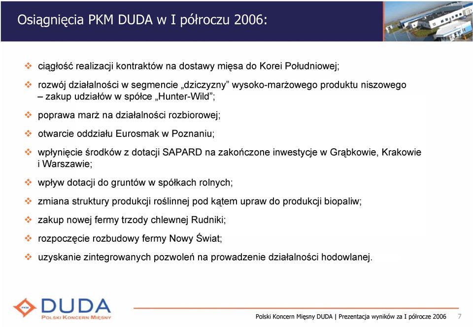 SAPARD na zakończone inwestycje w Grąbkowie, Krakowie i Warszawie; wpływ dotacji do gruntów w spółkach rolnych; zmiana struktury produkcji roślinnej pod kątem upraw do