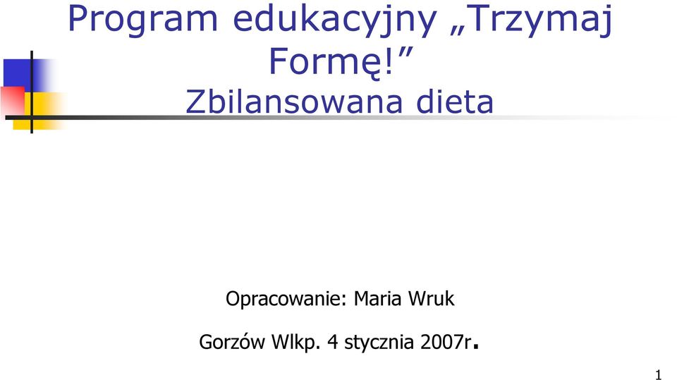 Zbilansowana dieta