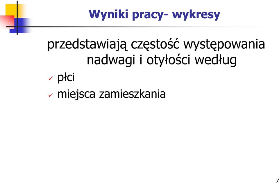 występowania nadwagi i