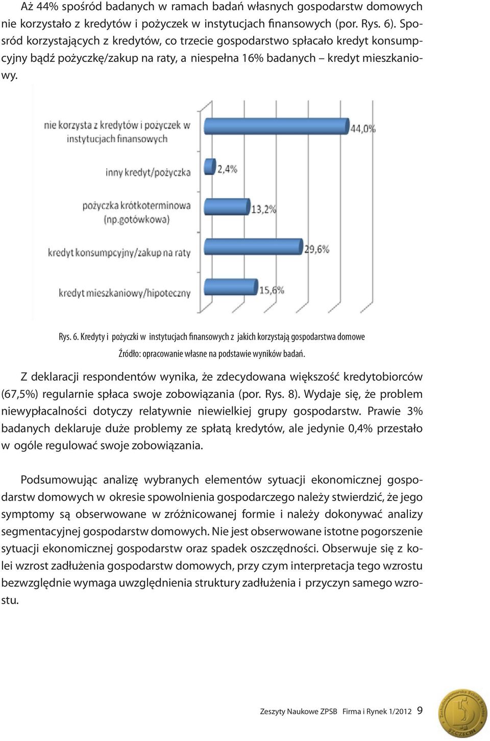 Kredyty i pożyczki w instytucjach finansowych z jakich korzystają gospodarstwa domowe Z deklaracji respondentów wynika, że zdecydowana większość kredytobiorców (67,5%) regularnie spłaca swoje