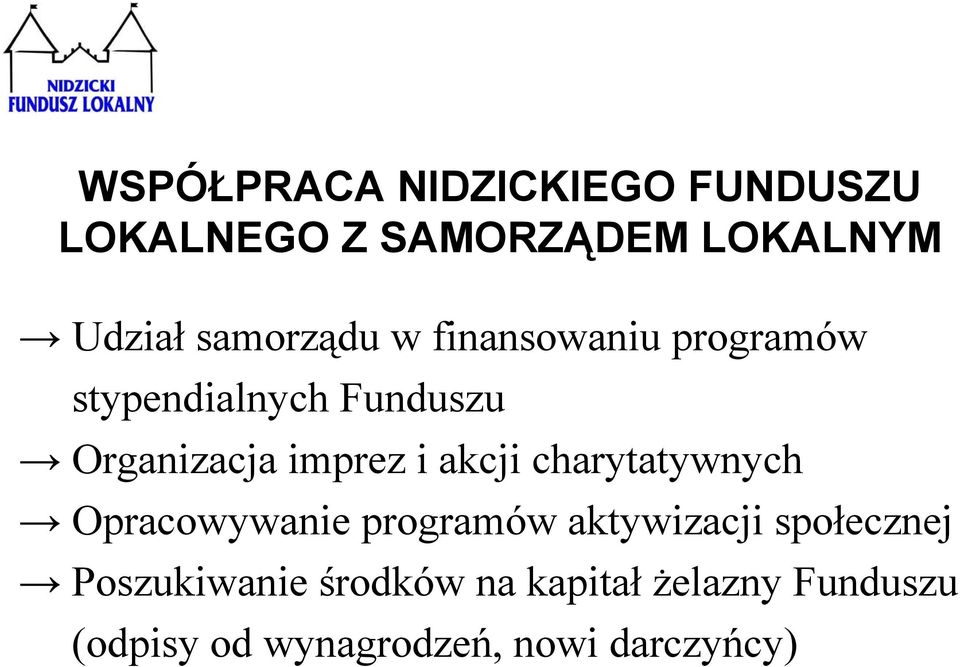 imprez i akcji charytatywnych Opracowywanie programów aktywizacji społecznej