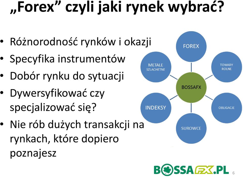 Dobór rynku do sytuacji Dywersyfikować czy