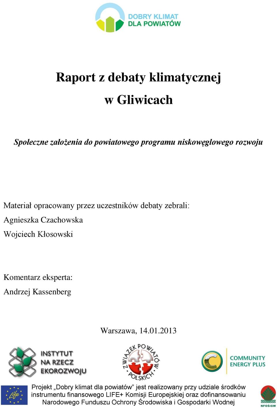 Andrzej Kassenberg Warszawa, 14.01.