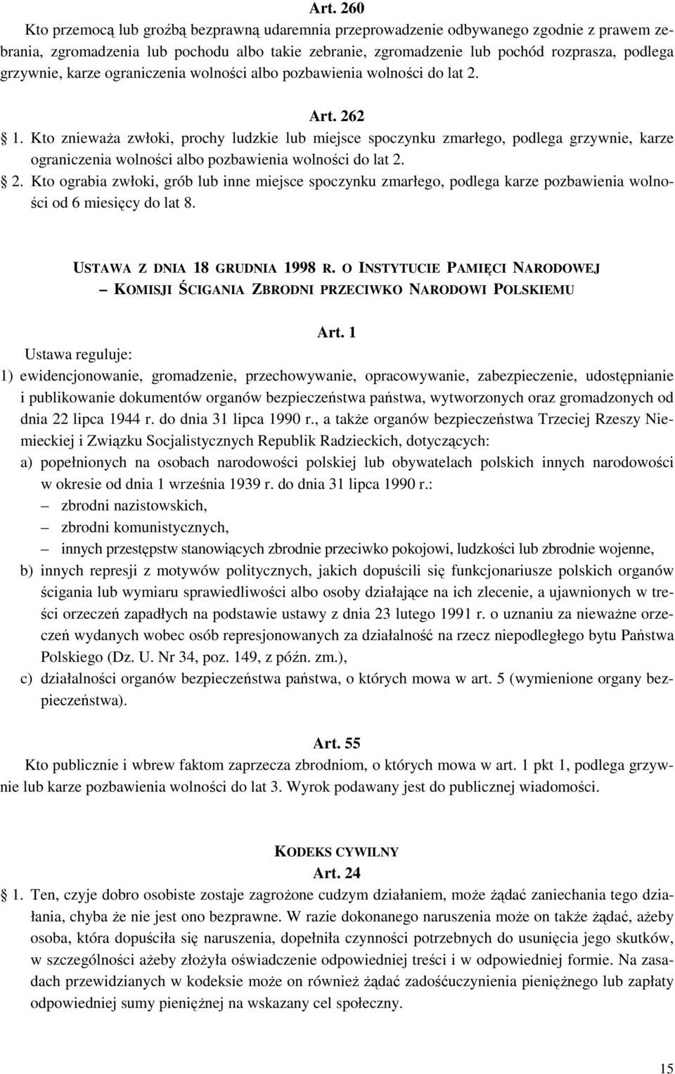 Kto znieważa zwłoki, prochy ludzkie lub miejsce spoczynku zmarłego, podlega grzywnie, karze ograniczenia wolności albo pozbawienia wolności do lat 2.