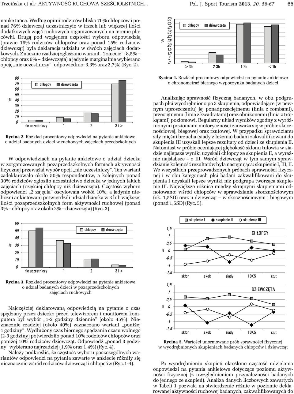 Drug¹ pod wzglêdem czêstoœci wyboru odpowiedzi¹ (prawie 9 rodziców ch³opców oraz ponad 5 rodziców dziewcz¹t) by³a deklaracja udzia³u w dwóch zajêciach dodatkowych.