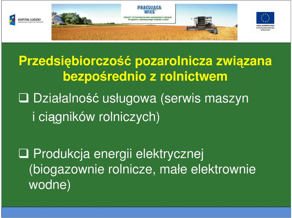 (serwis maszyn i ciągników rolniczych) Produkcja