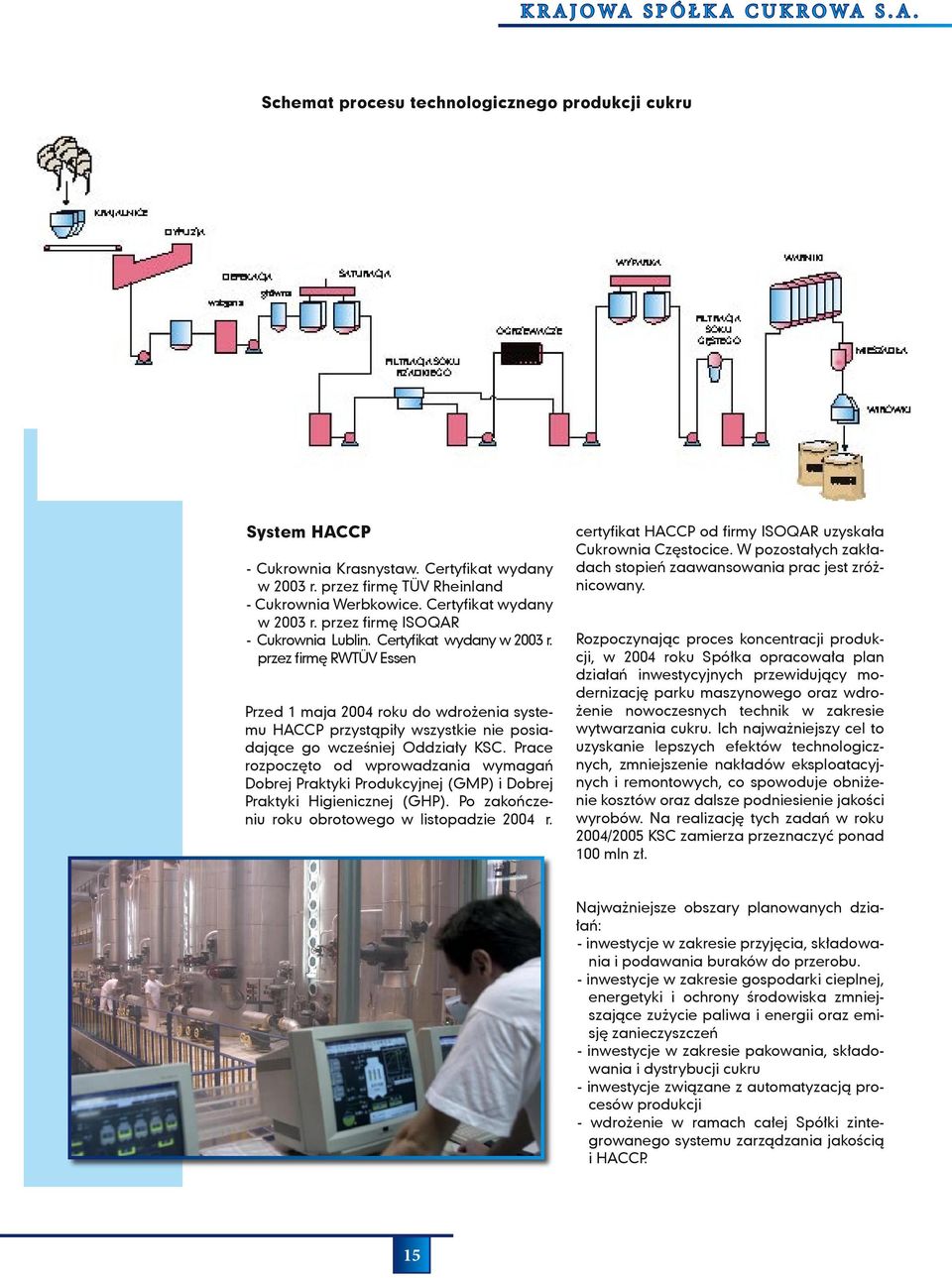 przez firmę ISOQAR - Cukrownia Lublin. Certyfikat wydany w 2003 r.