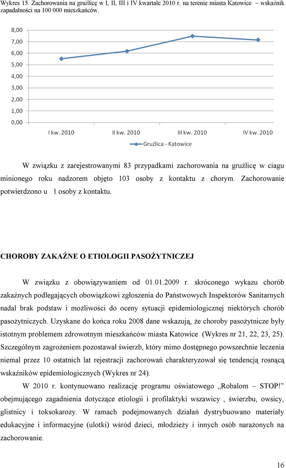 CHOROBY ZAKAŹNE O ETIOLOGII PASOŻYTNICZEJ W związku z obowiązywaniem od 01.01.2009 r.