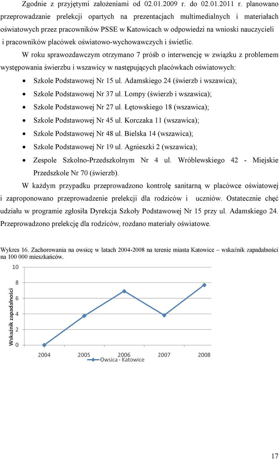 oświatowo-wychowawczych i świetlic.