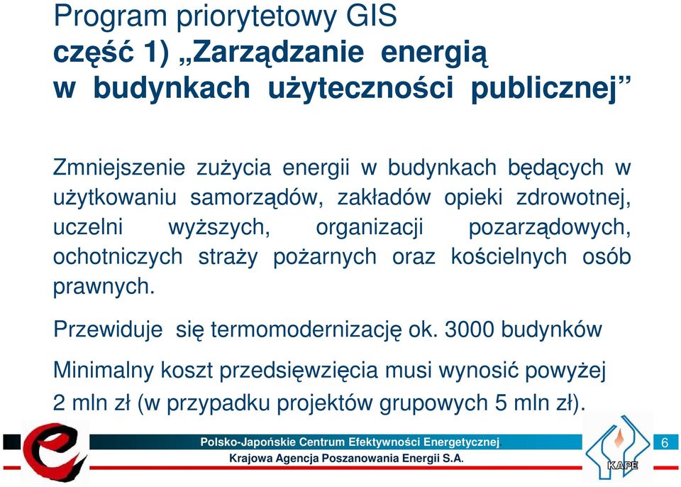 oraz kościelnych osób prawnych. Przewiduje się termomodernizację ok.