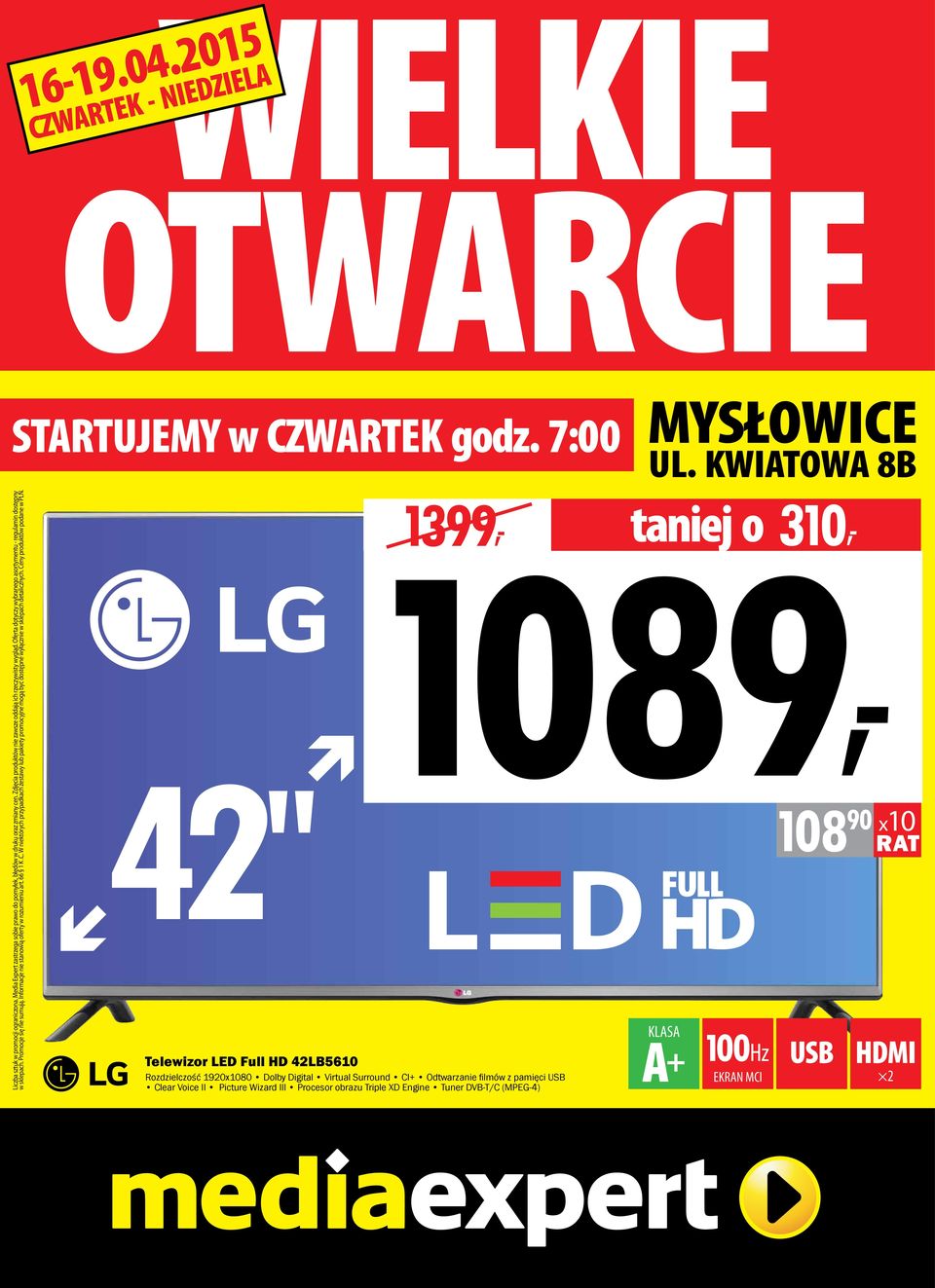 Oferta dotyczy wybranego asortymentu - regulamin dostępny w sklepach. Promocje się nie sumują. Informacje nie stanowią oferty w rozumieniu art. 66 1 K.C.