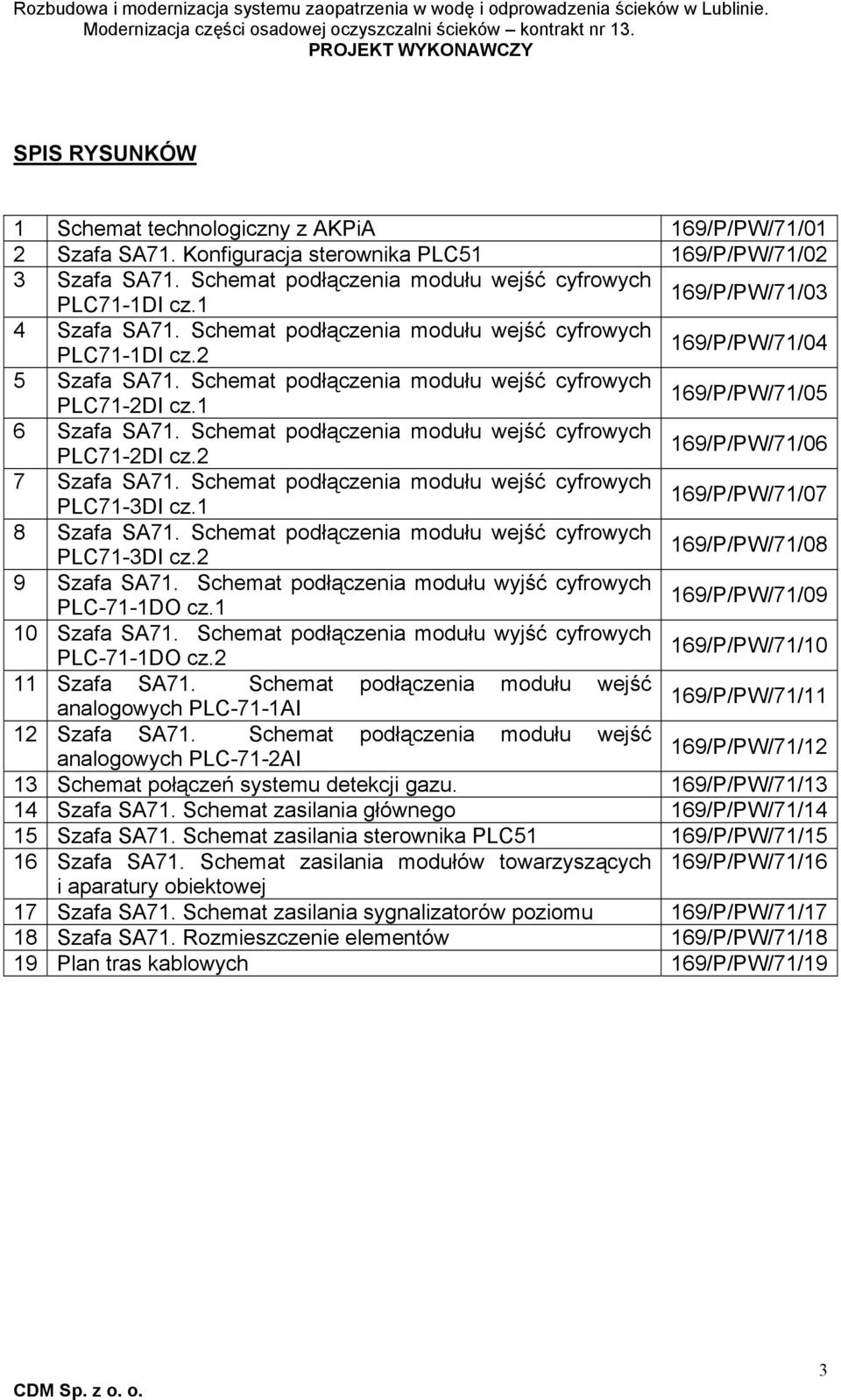 Schemat podłączenia modułu wejść cyfrowych 169/P/PW/71/06-2DI cz.2 7. Schemat podłączenia modułu wejść cyfrowych 169/P/PW/71/07-3DI cz.1 8.