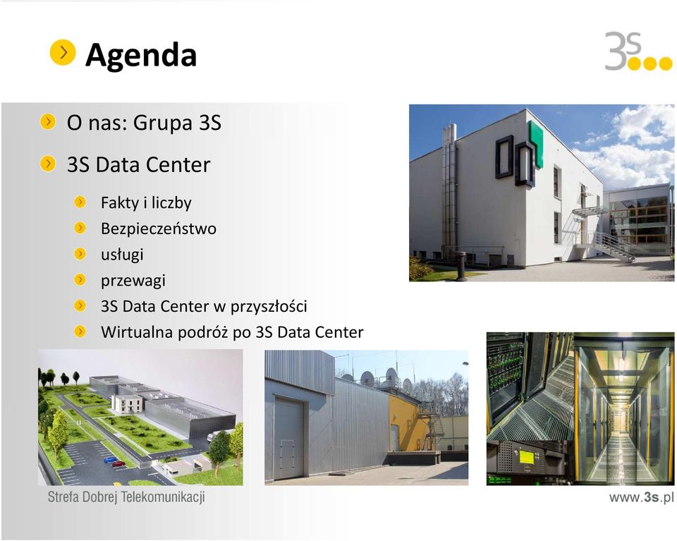 usługi przewagi 3S Data Center w