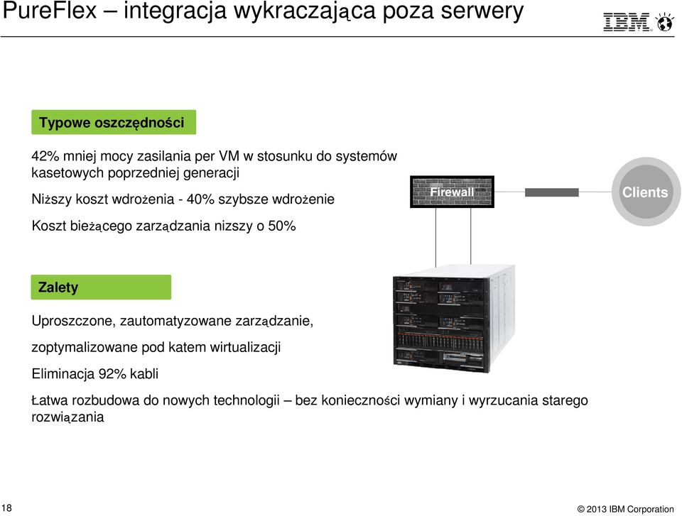 nizszy o 50% Firewall Clients Zalety Uproszczone, zautomatyzowane zarządzanie, zoptymalizowane pod katem