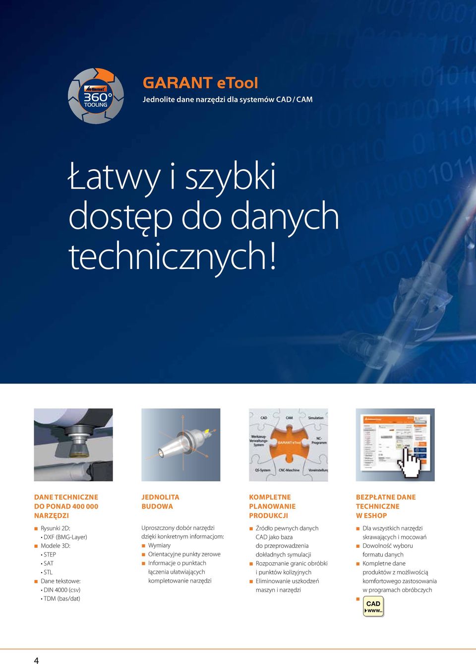 (csv) TDM (bas/dat) Uproszczony dobór narzędzi dzięki konkretnym informacjom: Wymiary Orientacyjne punkty zerowe Informacje o punktach łączenia ułatwiających kompletowanie narzędzi Źródło pewnych