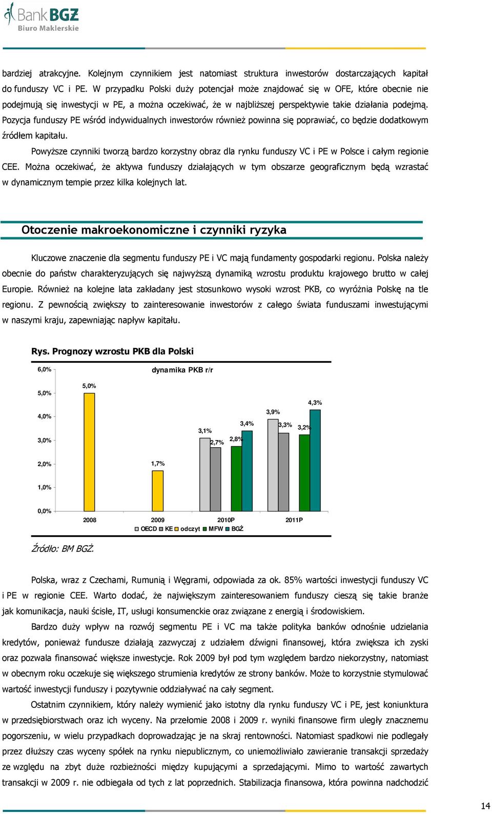 Pozycja funduszy PE wśród indywidualnych inwestorów równieŝ powinna się poprawiać, co będzie dodatkowym źródłem kapitału.