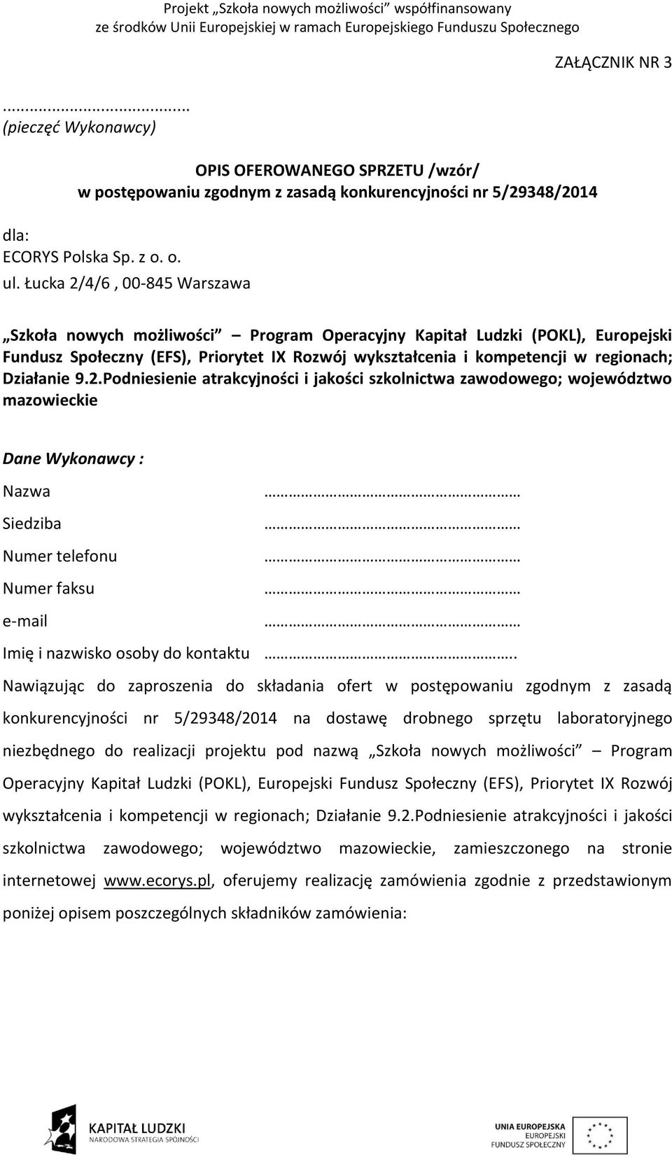 regionach; Działanie 9.2.