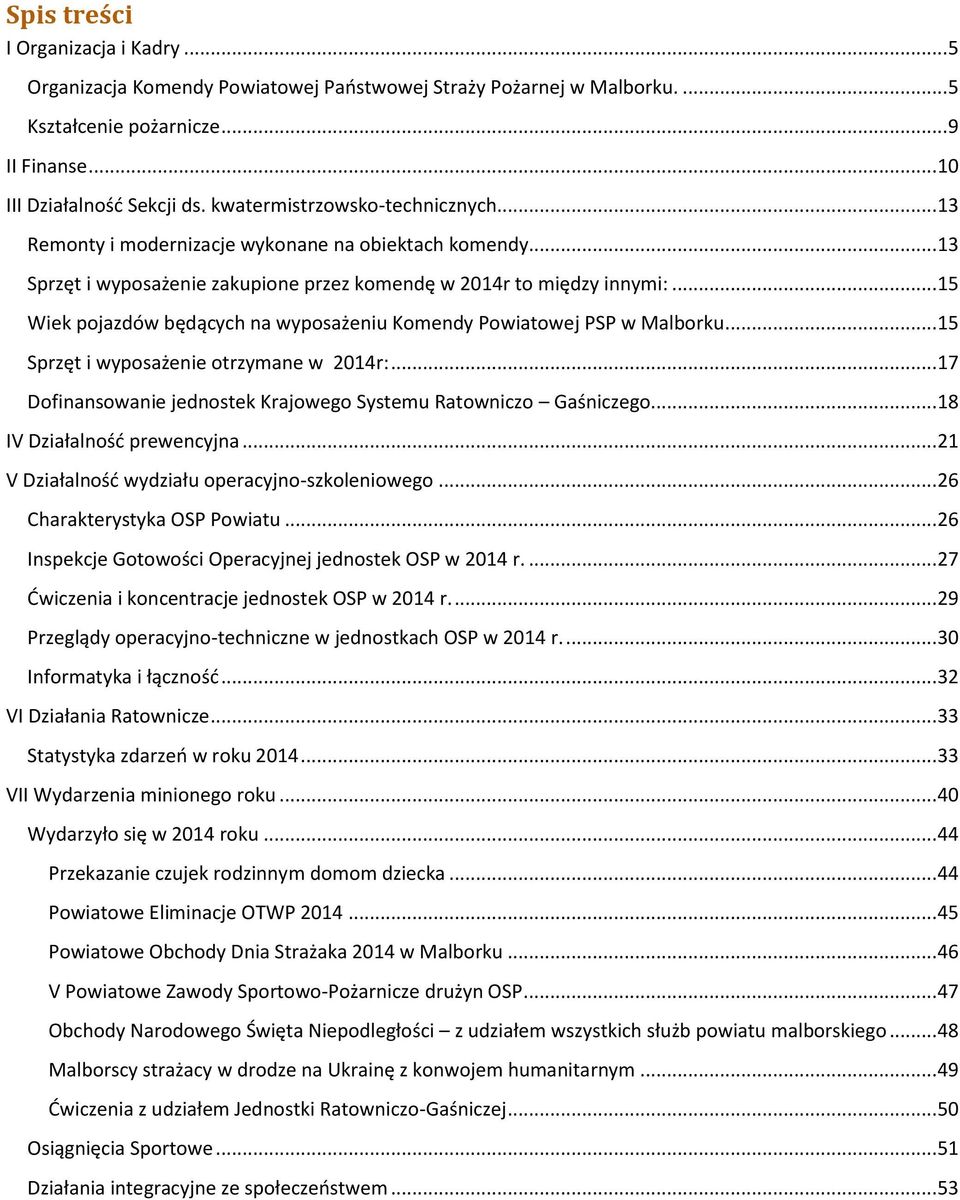 .. 15 Wiek pojazdów będących na wyposażeniu Komendy Powiatowej PSP w Malborku... 15 Sprzęt i wyposażenie otrzymane w r:... 17 Dofinansowanie jednostek Krajowego Systemu Ratowniczo Gaśniczego.