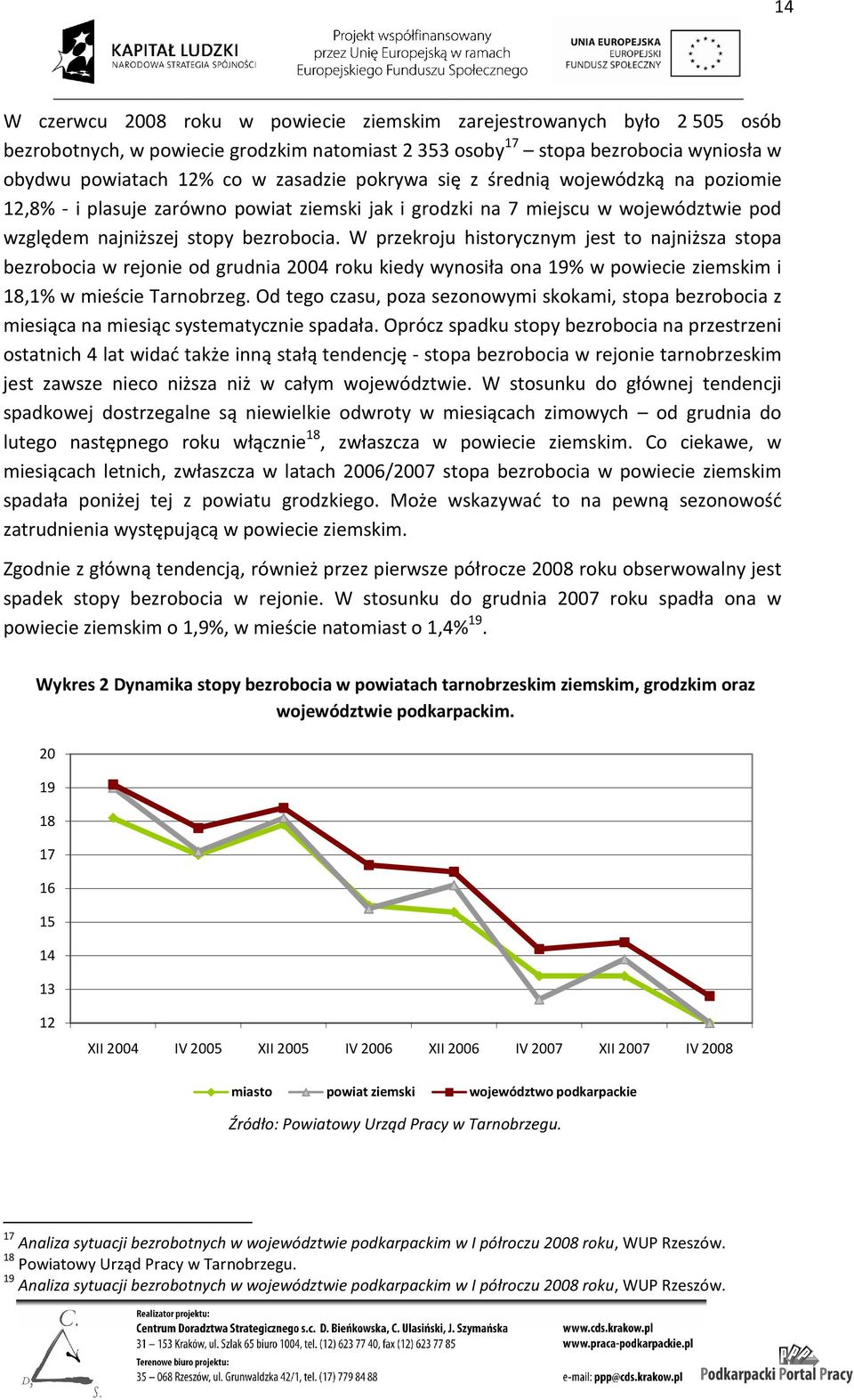 W przekroju historycznym jest to najniższa stopa bezrobocia w rejonie od grudnia 2004 roku kiedy wynosiła ona 19% w powiecie ziemskim i 18,1% w mieście Tarnobrzeg.