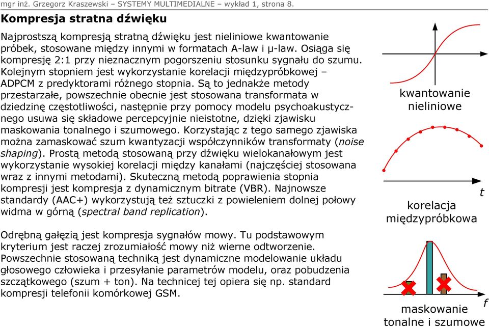 Osiąga się kompresję 2:1 przy nieznacznym pogorszeniu stosunku sygnału do szumu. Kolejnym stopniem jest wykorzystanie korelacji międzypróbkowej ADPCM z predyktorami różnego stopnia.