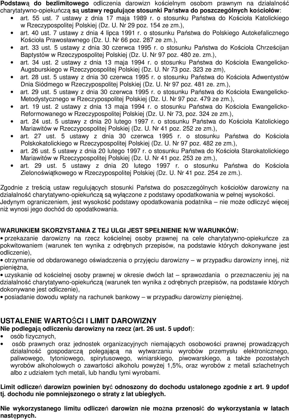 o stosunku Państwa do Polskiego Autokefalicznego Kościoła Prawosławnego (Dz. U. Nr 66 poz. 287 ze zm.), art. 33 ust. 5 ustawy z dnia 30 czerwca 1995 r.