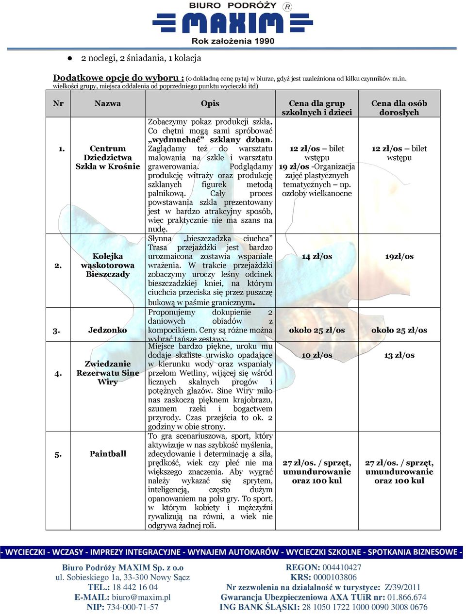 Co chętni mogą sami spróbować wydmuchać szklany dzban. Zaglądamy też do warsztatu malowania na szkle i warsztatu 2. 1. Centrum Dziedzictwa Szkła w Krośnie Kolejka wąskotorowa Bieszczady 3. Jedzonko 4.