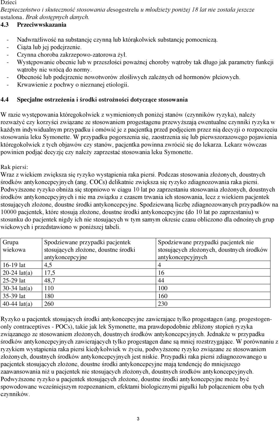 - Występowanie obecnie lub w przeszłości poważnej choroby wątroby tak długo jak parametry funkcji wątroby nie wrócą do normy.