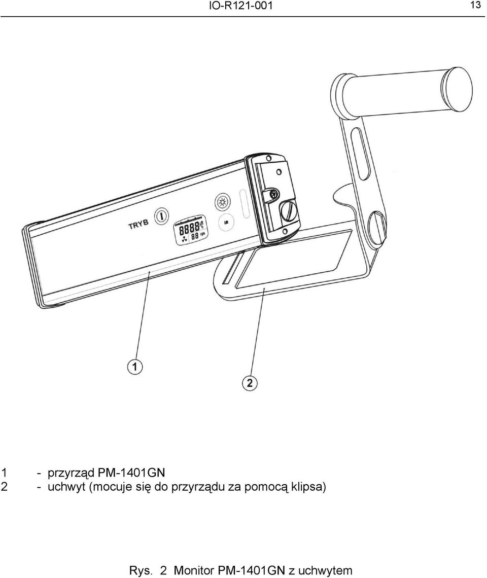 przyrządu za pomocą klipsa)