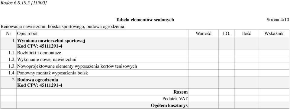 Wykonanie nowej nawierzchni 1.3.