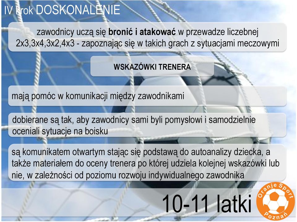 pomysłowi i samodzielnie oceniali sytuacje na boisku są komunikatem otwartym stając się podstawą do autoanalizy dziecka, a także