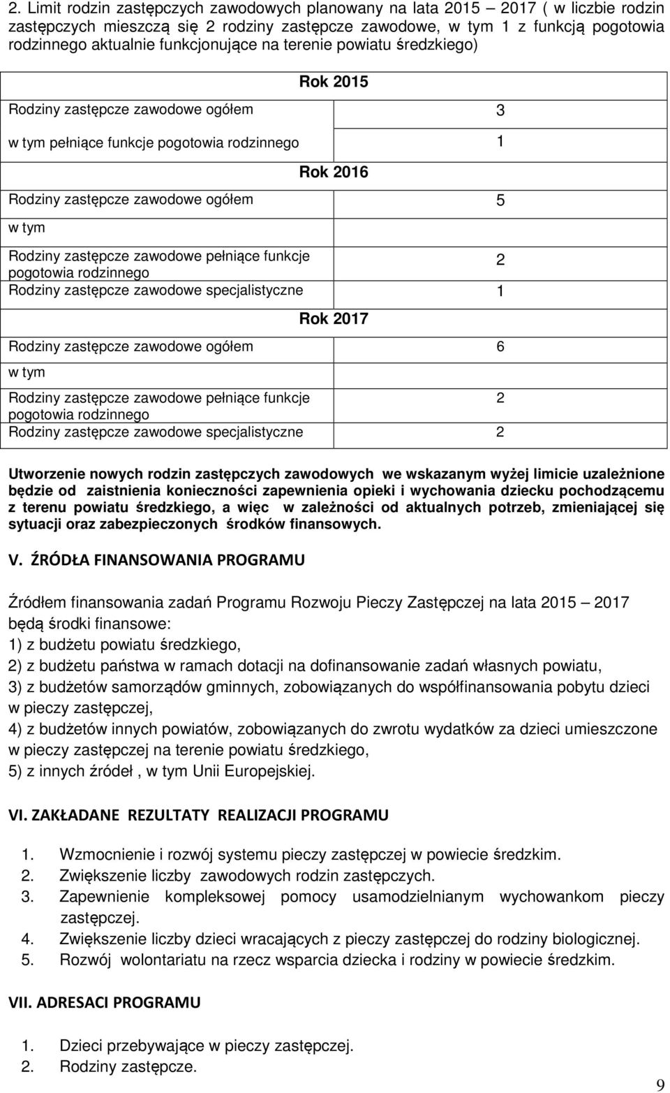 zastępcze zawodowe pełniące funkcje 2 pogotowia rodzinnego Rodziny zastępcze zawodowe specjalistyczne 1 Rok 2017 Rodziny zastępcze zawodowe ogółem 6 w tym Rodziny zastępcze zawodowe pełniące funkcje