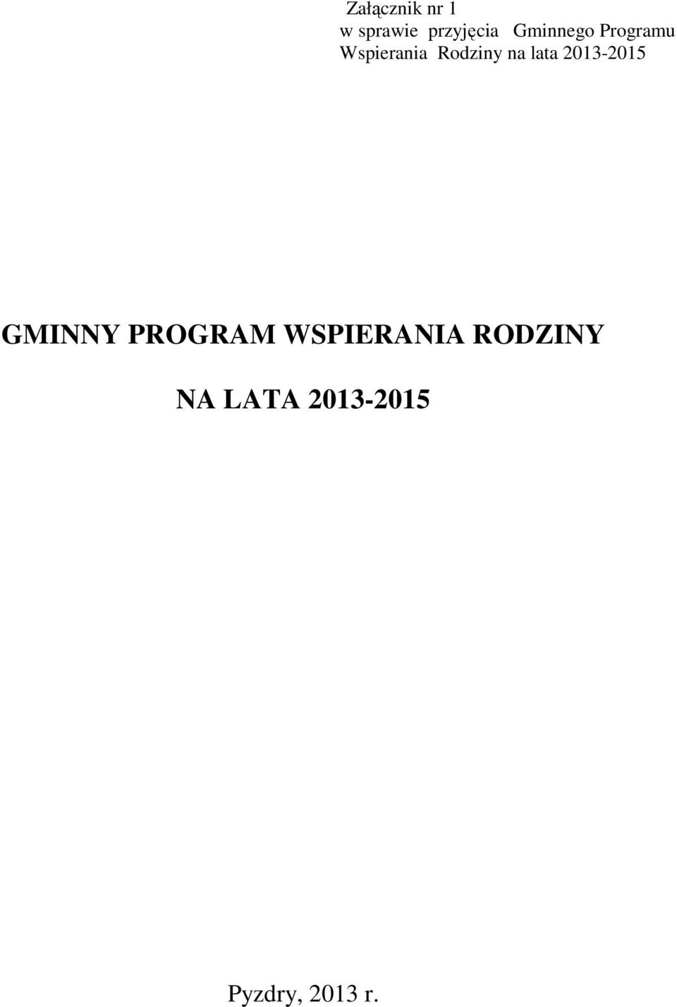 lata 2013-2015 GMINNY PROGRAM