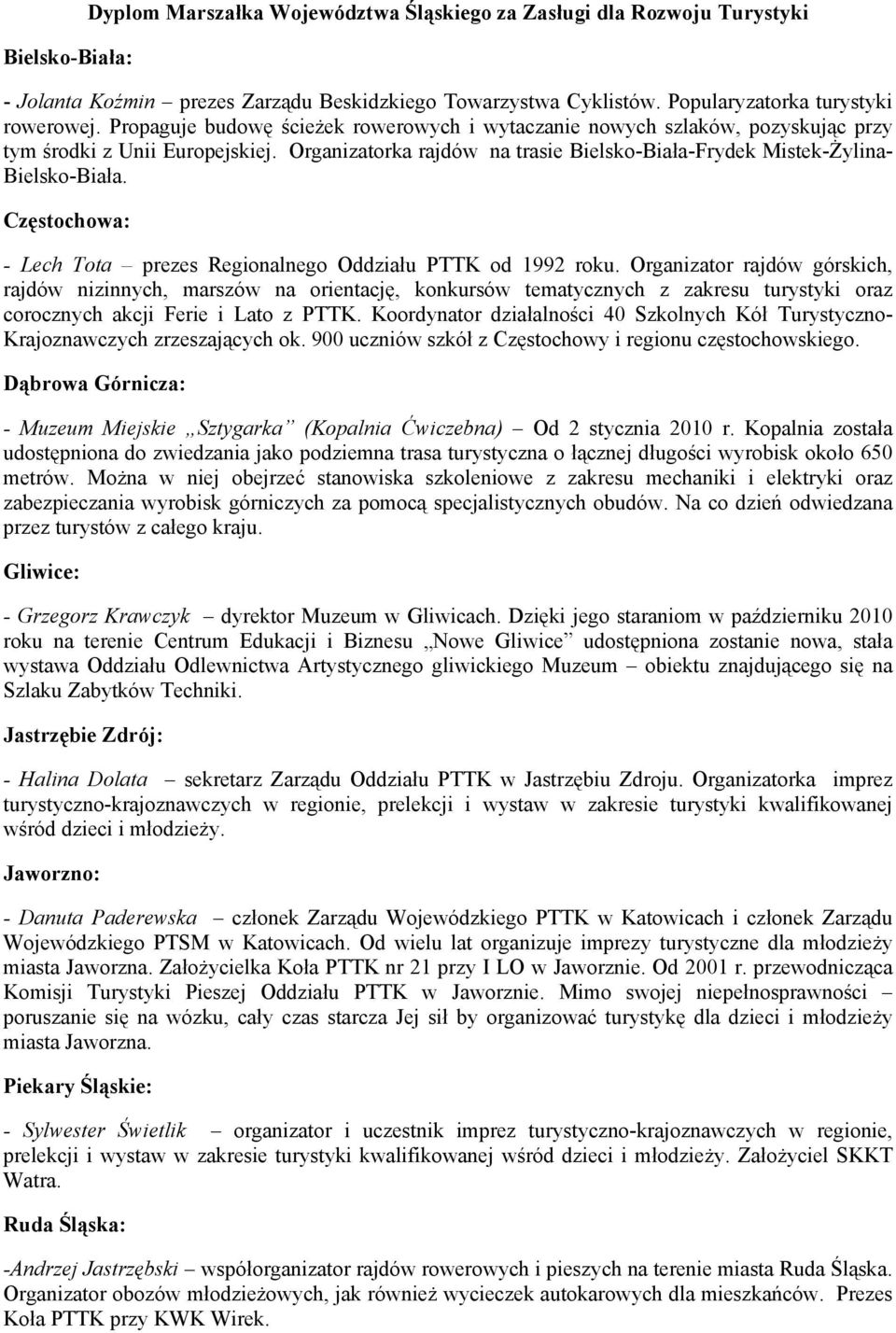 Częstochowa: - Lech Tota prezes Regionalnego Oddziału PTTK od 1992 roku.