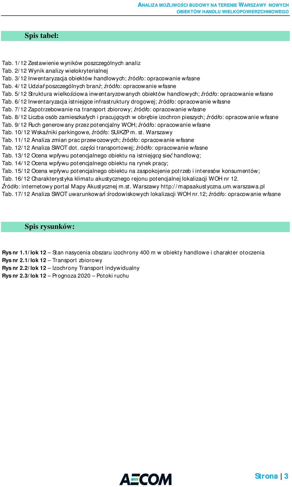 6/12 Inwentaryzacja istniej ce infrastruktury drogowej; ród o: opracowanie w asne Tab. 7/12 Zapotrzebowanie na transport zbiorowy; ród o: opracowanie w asne Tab.