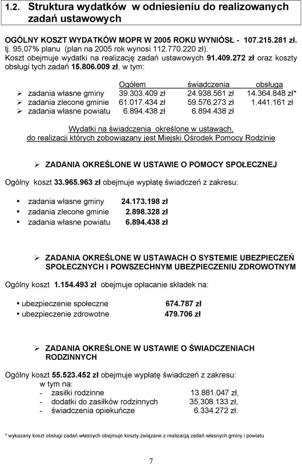 364.848 zł* zadania zlecone gminie 61.017.434 zł 59.576.273 zł 1.441.161 zł zadania własne powiatu 6.894.