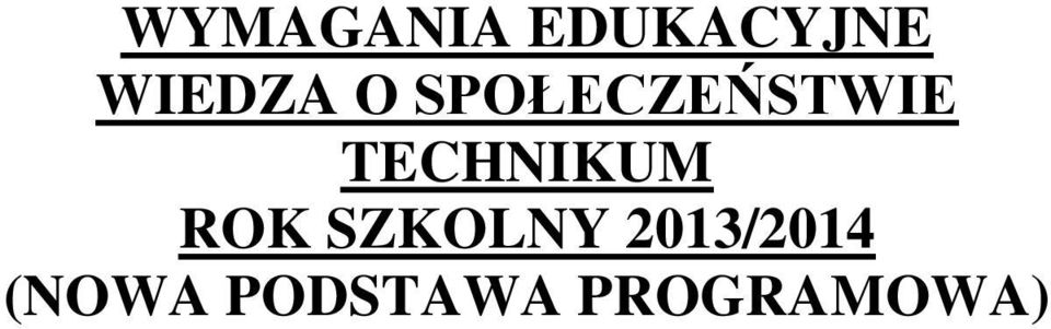 TECHNIKUM ROK SZKOLNY