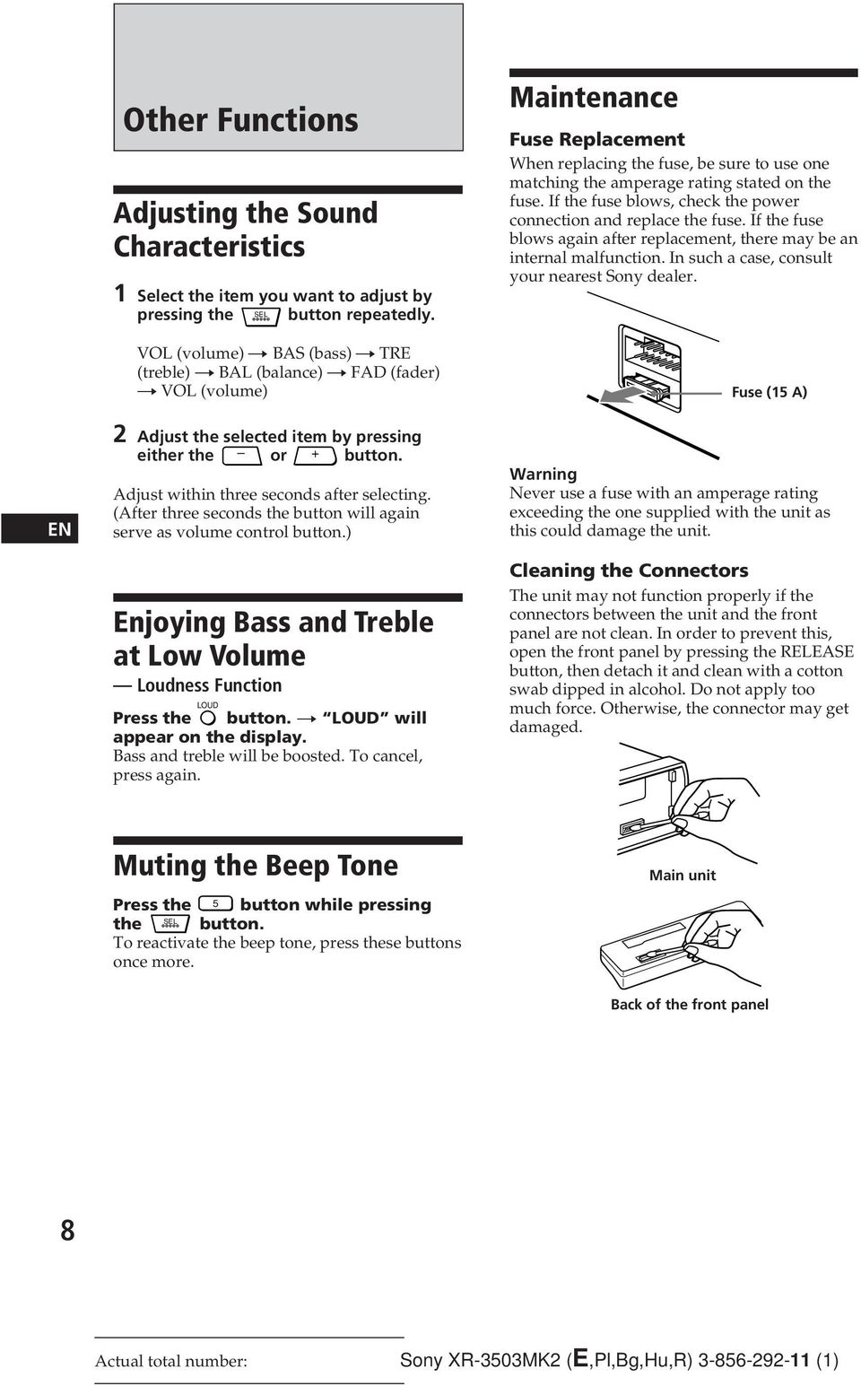 the fuse. If the fuse blows, check the power connection and replace the fuse. If the fuse blows again after replacement, there may be an internal malfunction.