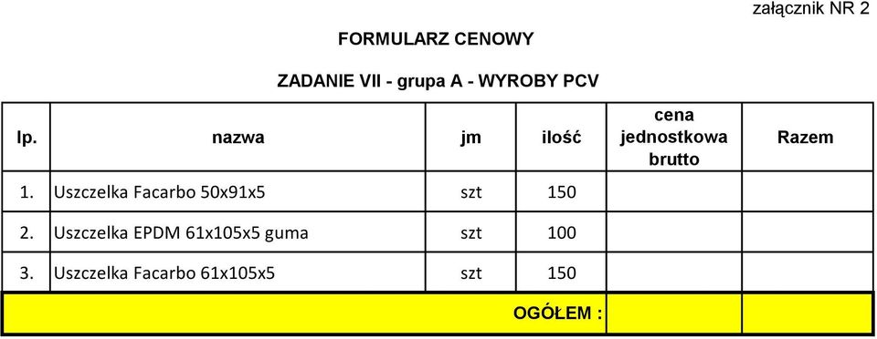 Uszczelka EPDM 61x105x5 guma szt 100 3.