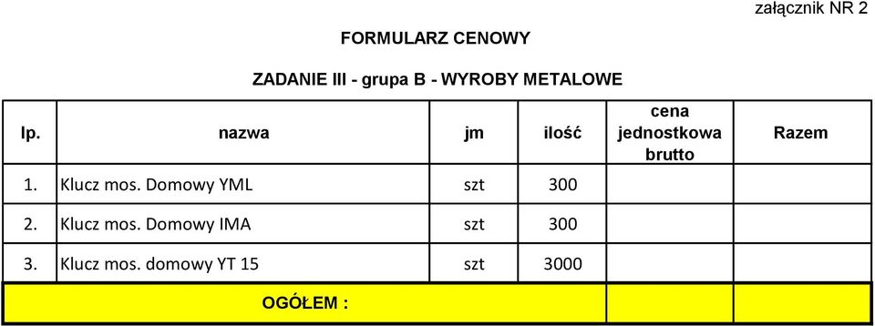 Klucz mos. Domowy IMA szt 300 3.